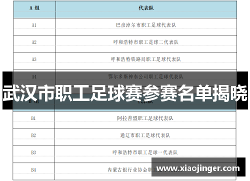 武汉市职工足球赛参赛名单揭晓